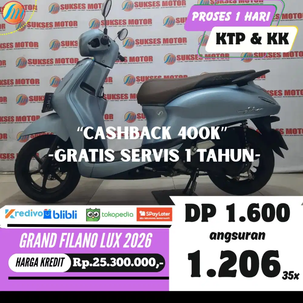 YAMAHA GRAND FILANO LUX 2026 SEKEN KREDIT MURAH ANGSURAN TERJANGKAU