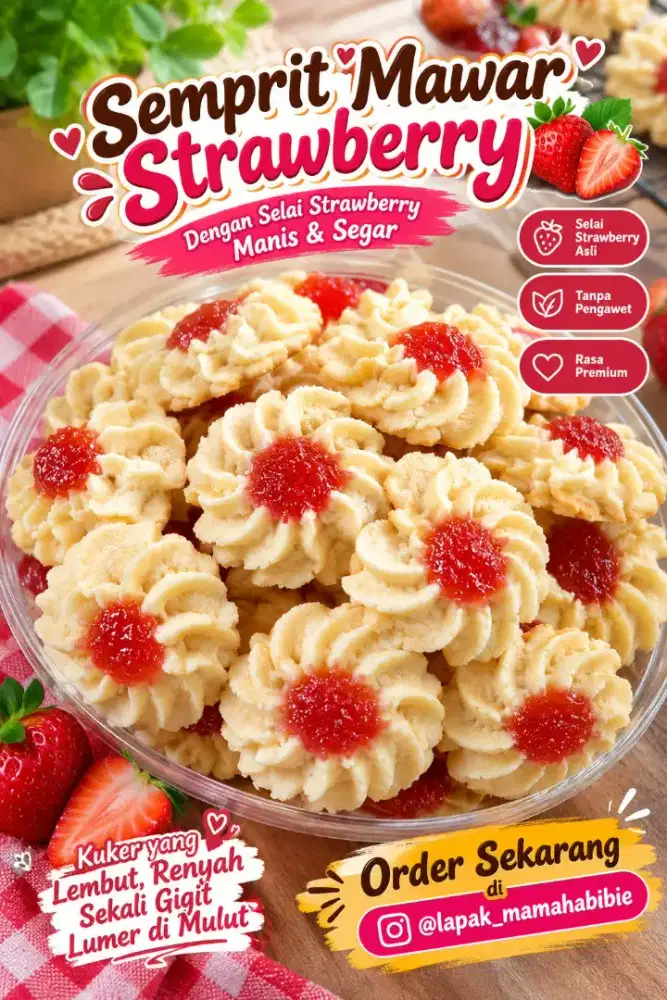 Semprit mawar strawberry