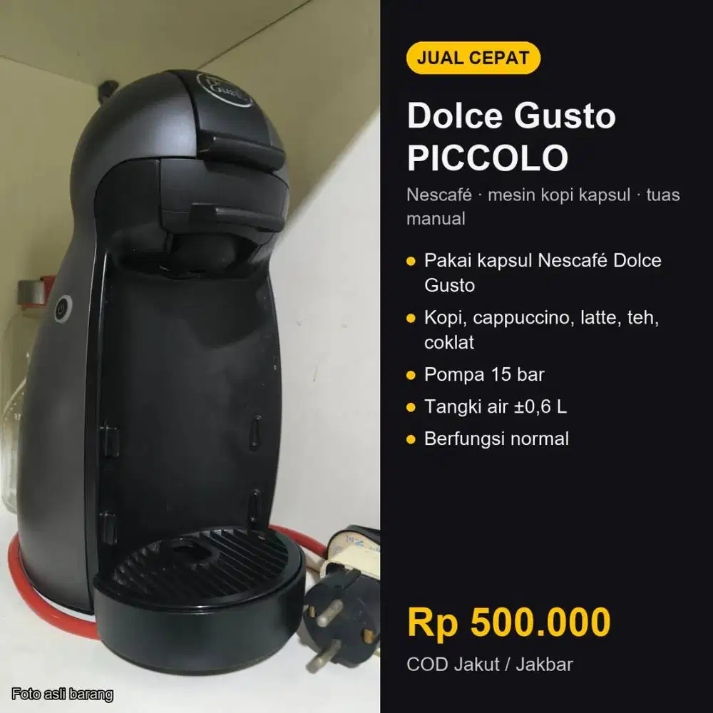 Mesin Kopi Nescafe Dolce Gusto Piccolo Bekas Jual Cepat Jakarta