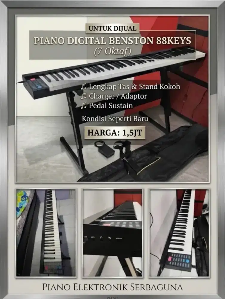 Piano Elecktrick 88 keys Fullset Gress seperti baru
