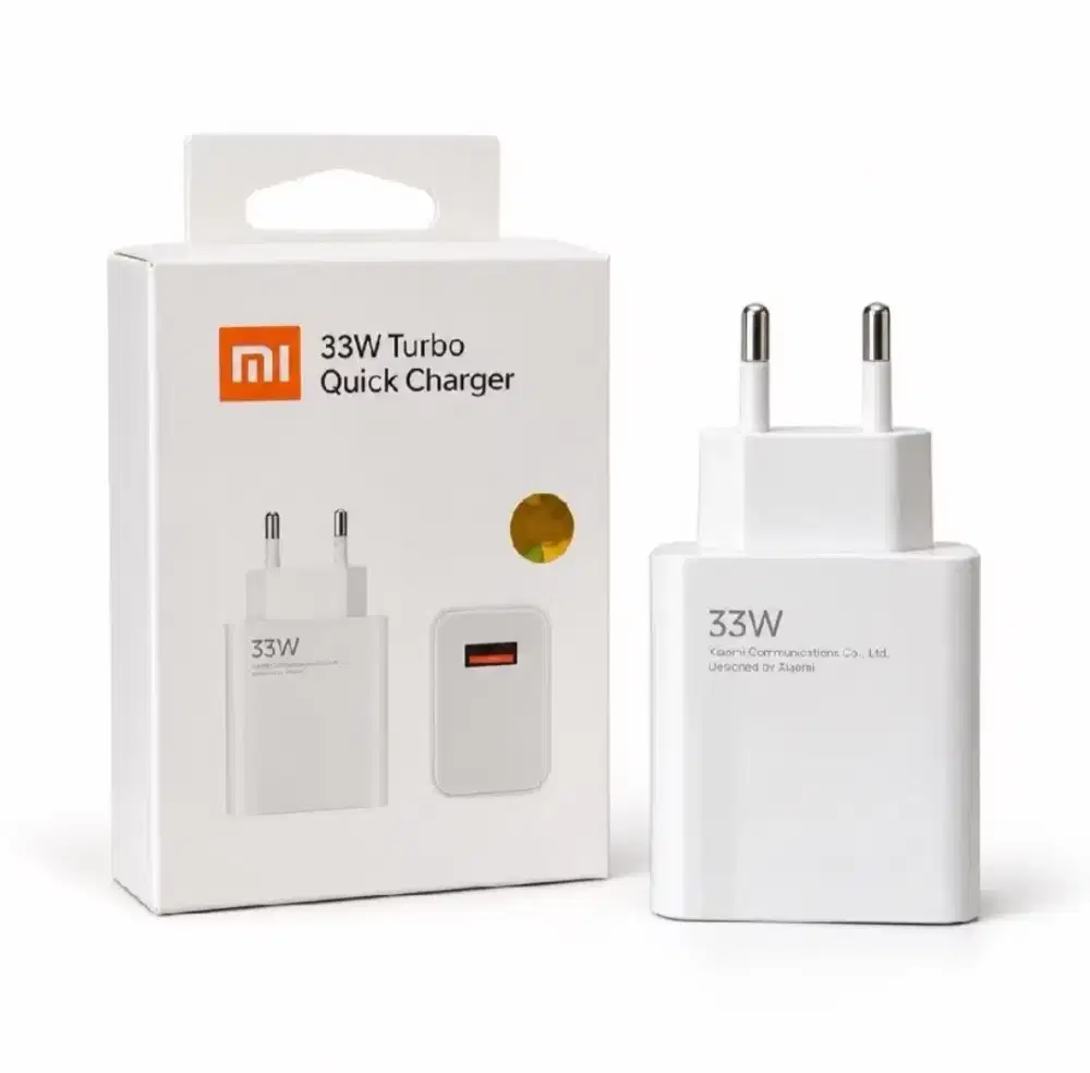Batok Charger Xiaomi 33 Watt Fast/Turbo Charging Putih New + Box