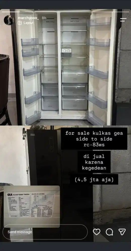 Gea kulkas 2pintu