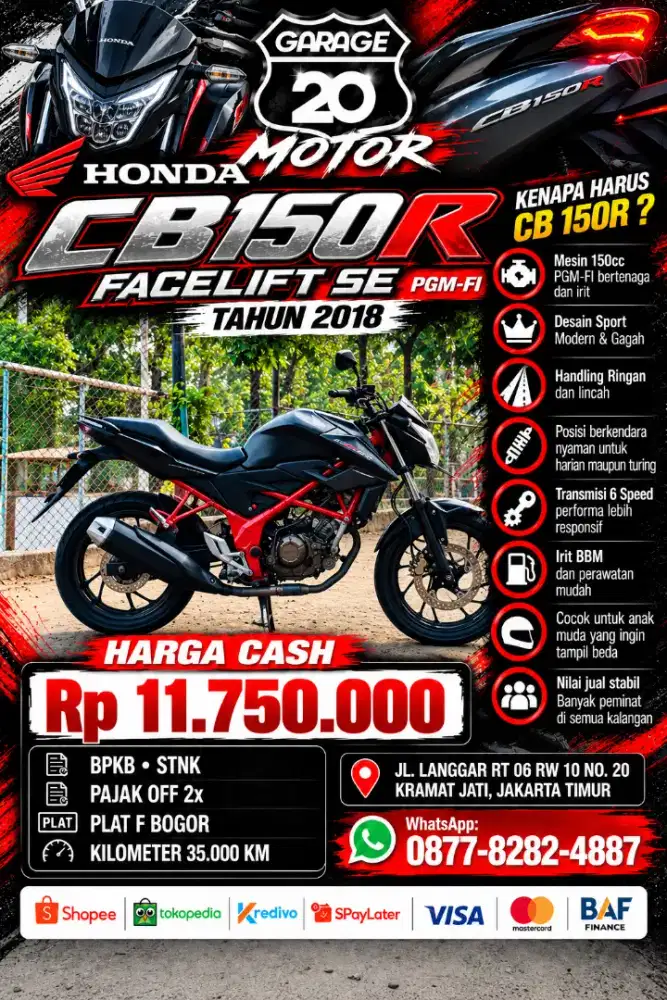 Honda Cb 150R Facelift Pgm_Fi Se Tahun 2018 Pajak Off