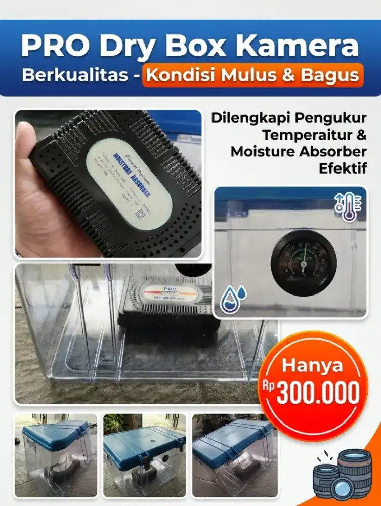 Dry box penyimpanan Camera dan Moisture absorber