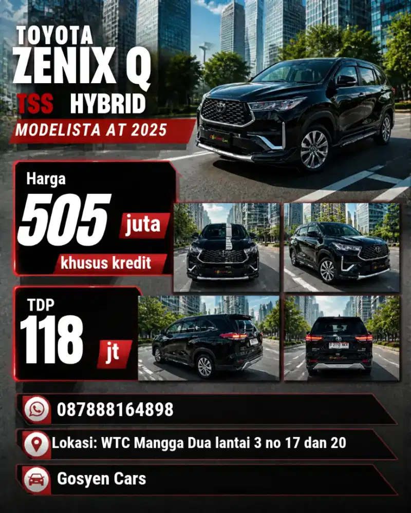 km 17 ribu TOYOTA ZENIX 2.0 Q TSS HYBRID MODELISTA AT 2025 ISTIMEWA
