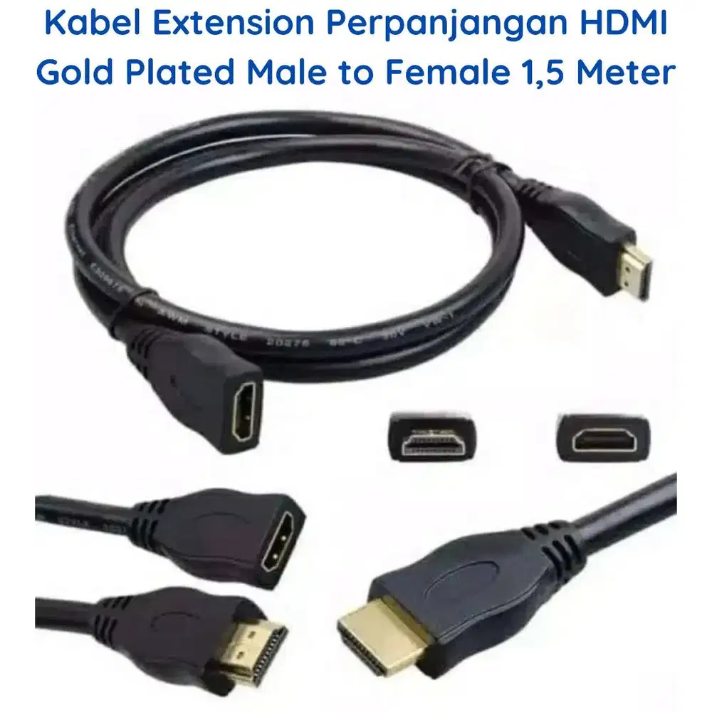 Kabel Extension Perpanjangan HDMI 1,5m Gold Plated Male to Female 1.5m