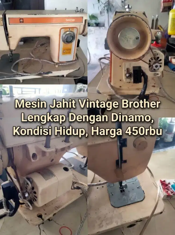 Mesin jahit Vintage Brother Lengkap dengan Dinamo