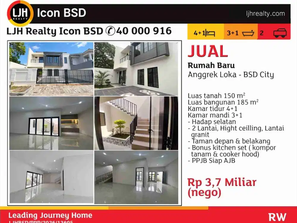 Di Jual Rumah Hunian Baru di Anggrek Loka BSD City