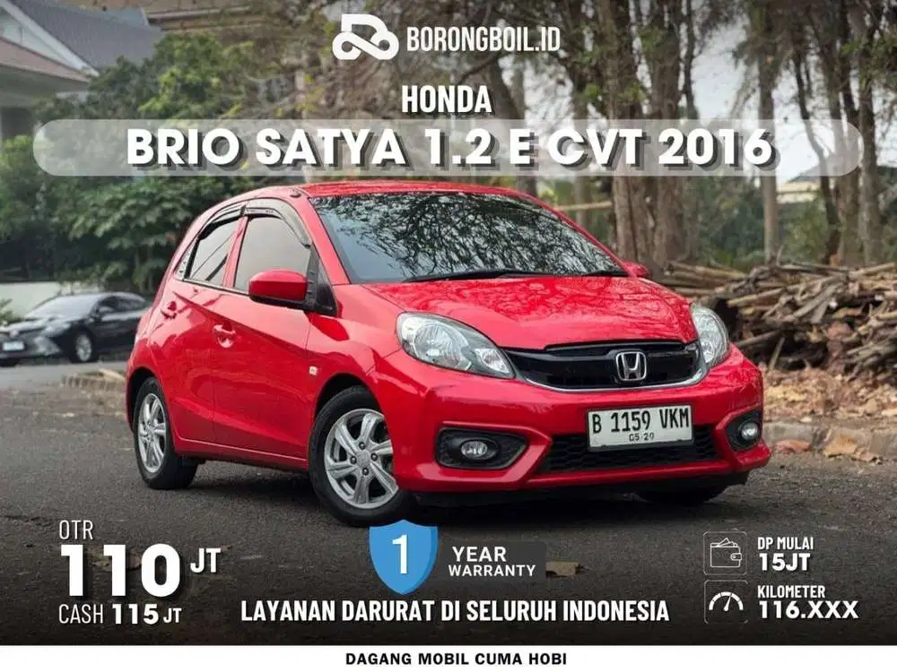 Honda Brio Satya E CVT 2016 Merah Kredit DP Minim