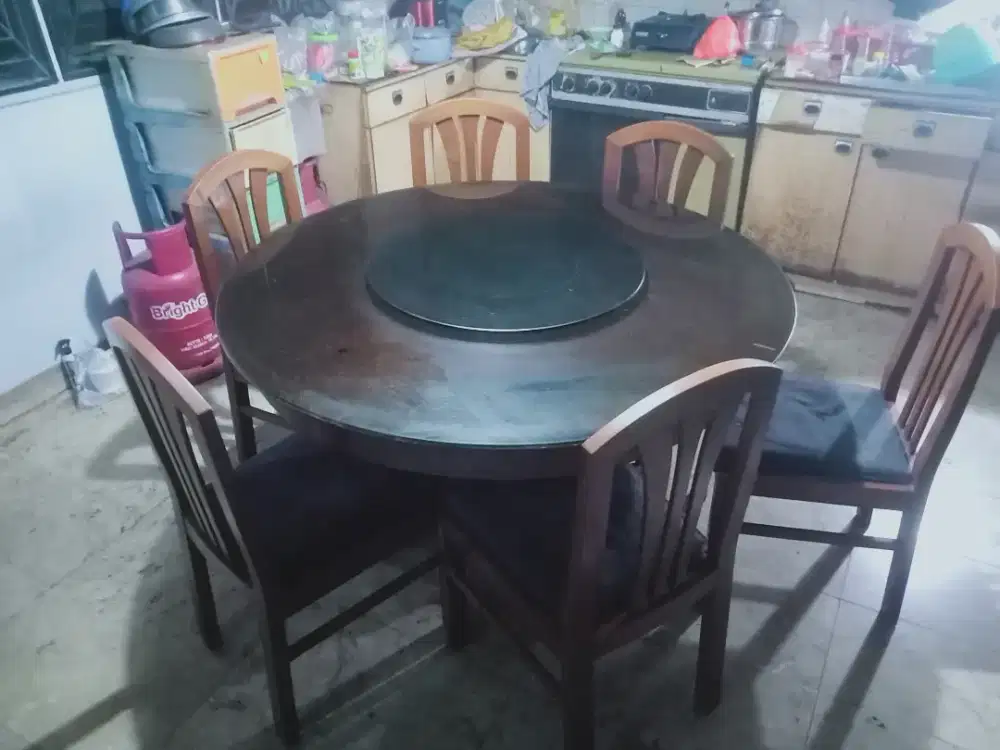 Set meja makan kayu jati