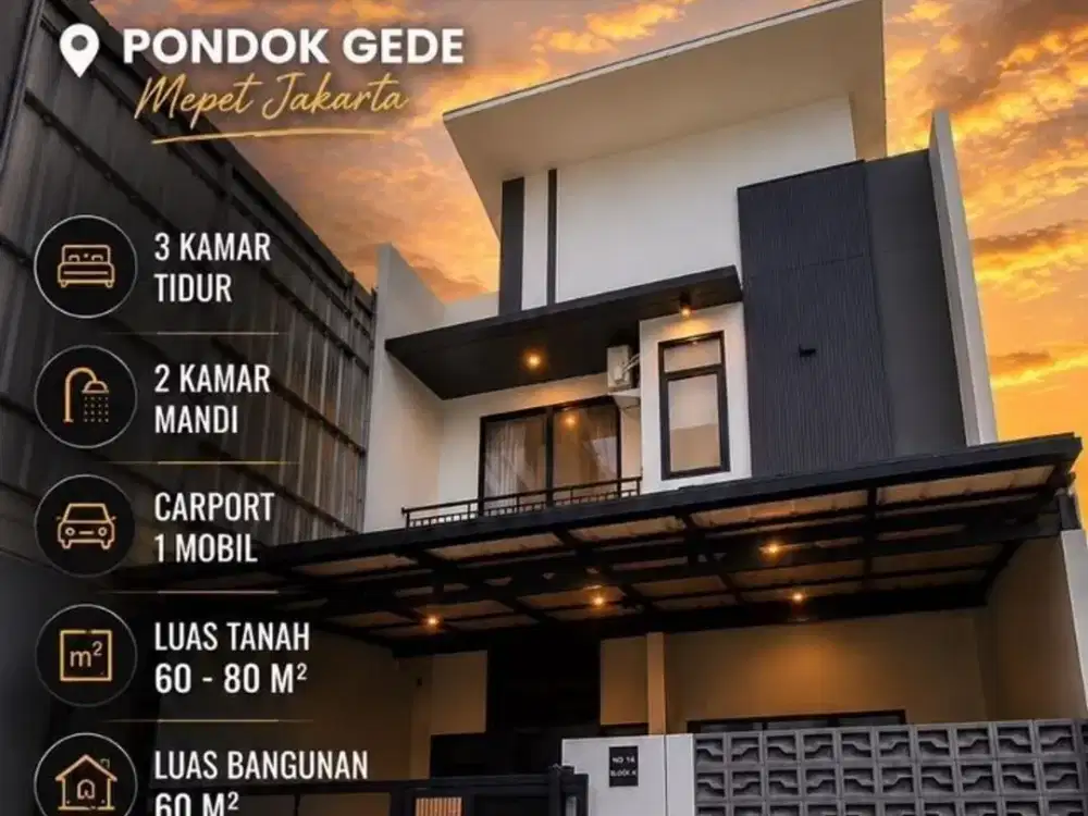 Dijual Rumah 2 Lantai Pondok Gede Bekasi, Nego Sampai Deal