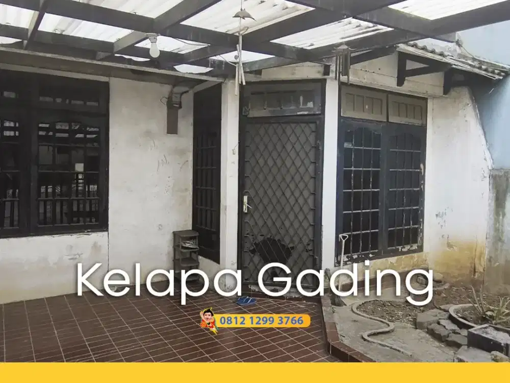 Barang Langka! Rumah Tua Janur Indah Janur Elok Kelapa Gading Hadap Timur Jalan Besar!