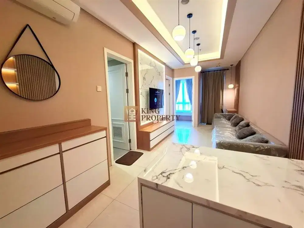 Hanya Jalan Kaki Ke Mall Central Park, Disewakan Apartemen Grand Madison 2BR Furnished Interior Lengkap Nyaman Siap Huni, Tanjung Duren Jakarta Barat
