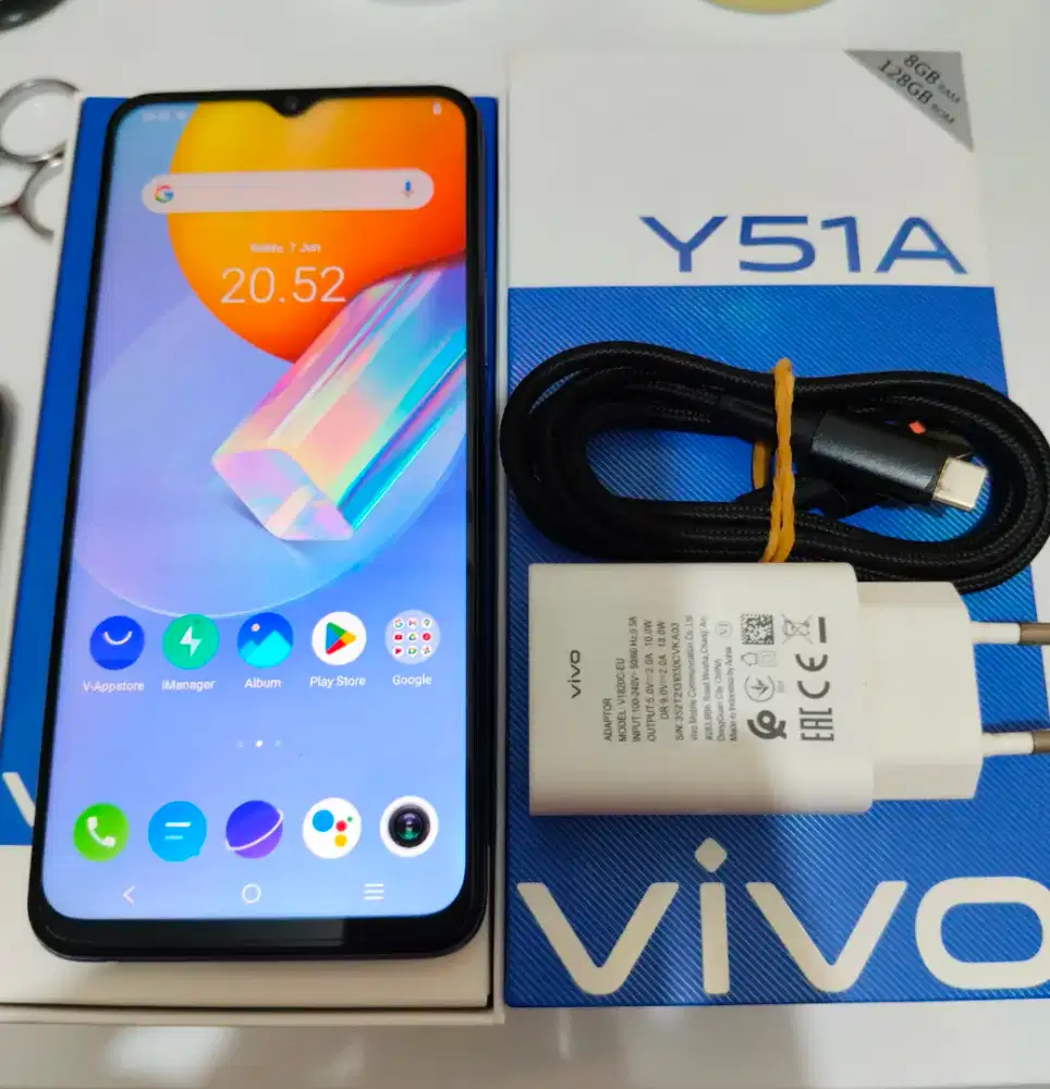 VIVO Y51A Ram 8/128GB lengkap fullset