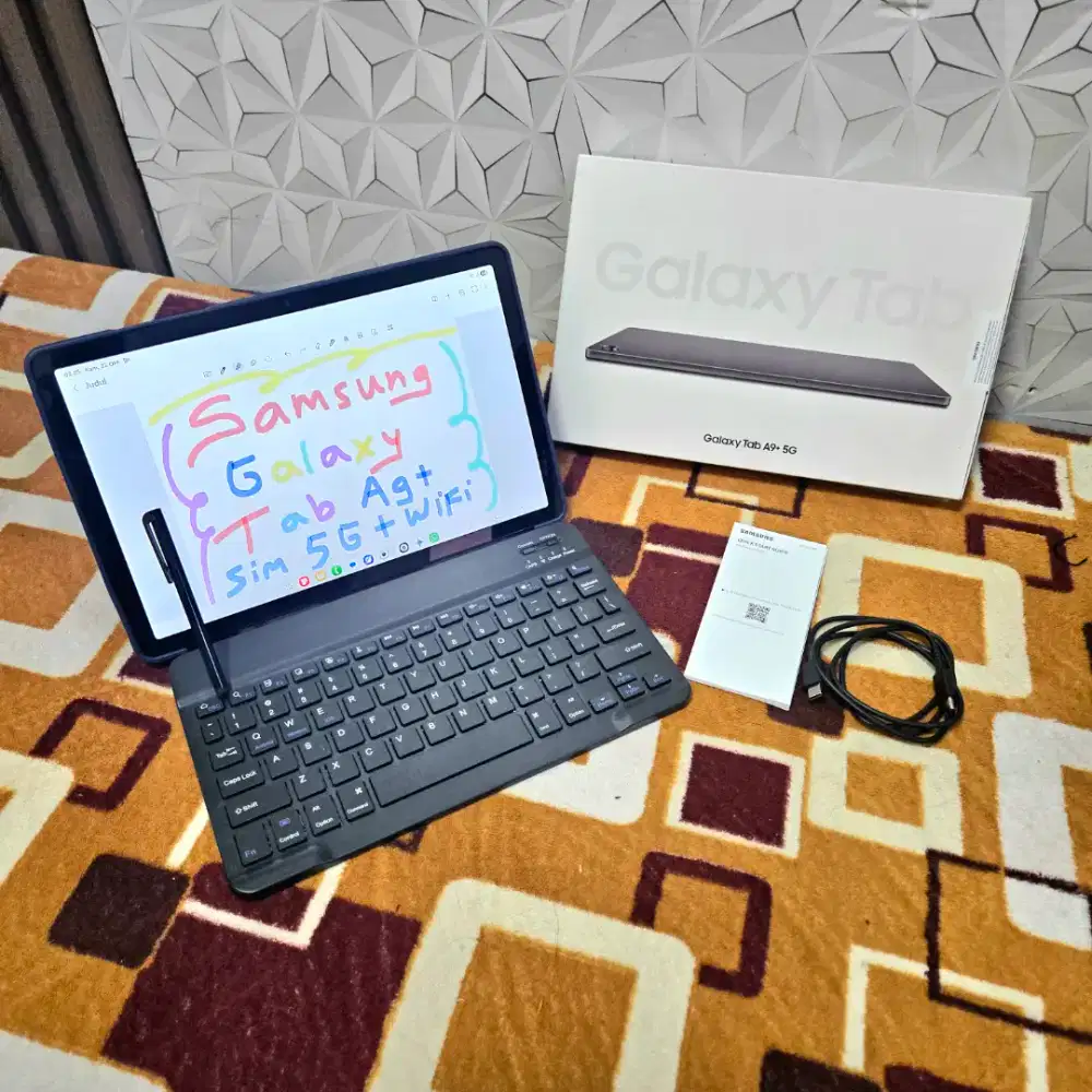 Samsung Tablet Tab A9+ 5G Fullset ORI SEIN Mulus byk Bonus