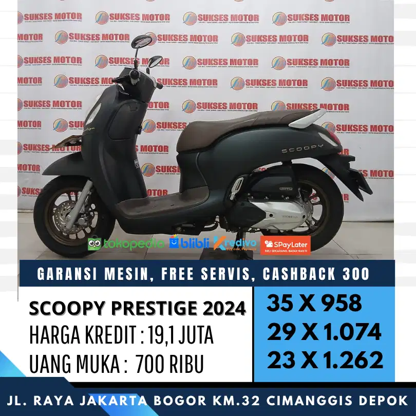SCOOPY PRESTIGE 2024 MULUS CASH KREDIT DP HANYA 700 UNIT BERGARANSI