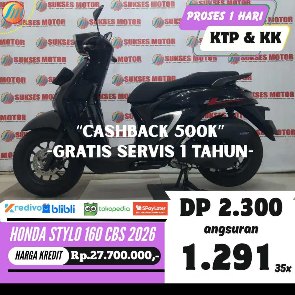 HONDA STYLO 160 CBS 2026 SEKEN KREDIT MURAH ANGSURAN TERJANGKAU