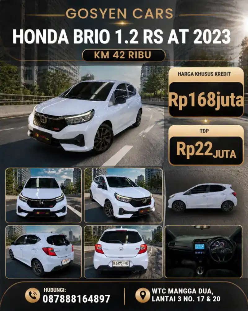 km 42 ribu HONDA BRIO 1.2 RS AT 2023 KONDISI ISTIMEWA