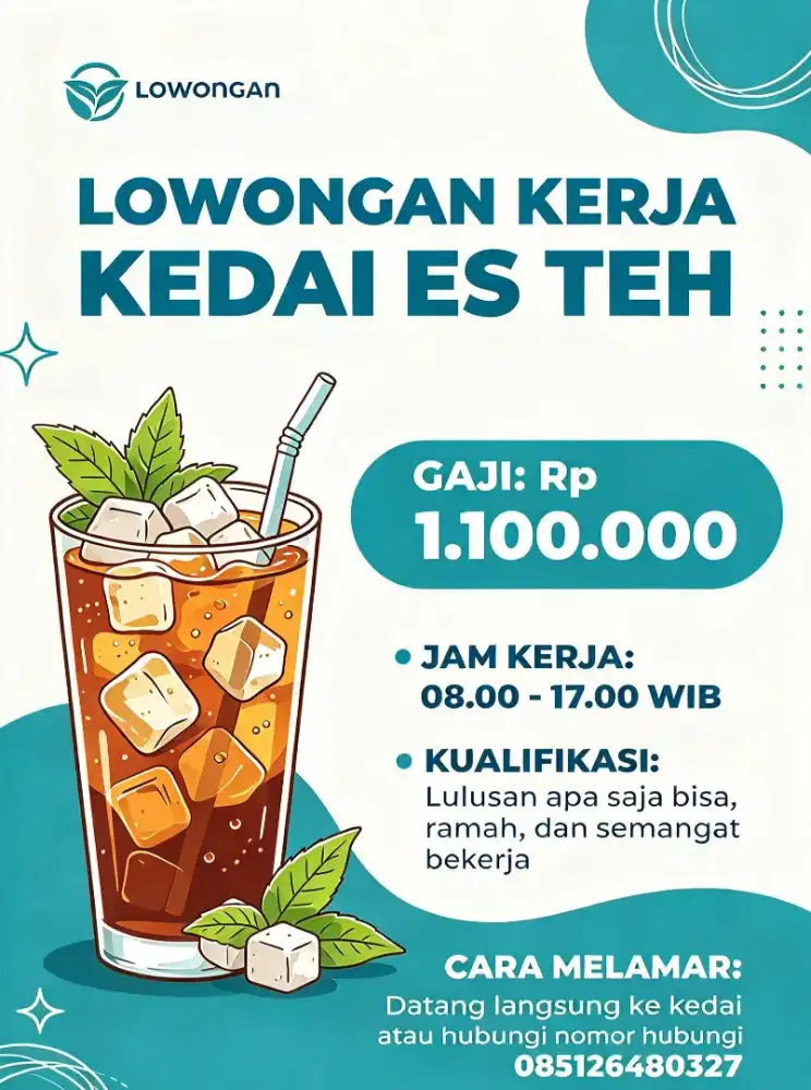 Membuka lowongan untuk karyawati penjaga stand es teh