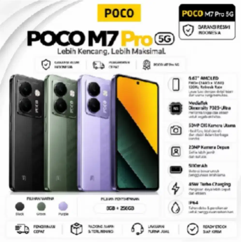 POCO M7 Pro 5G 8GB 256GB AMOLED 120Hz Dimensity 7025 Ultra Kamera