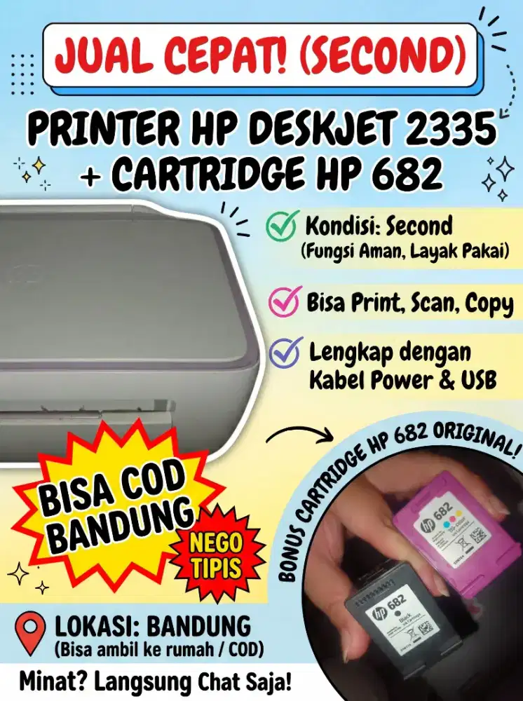 HP DeskJet Ink Advantage 2335 – Printer Bekas Second Murah | Bandung