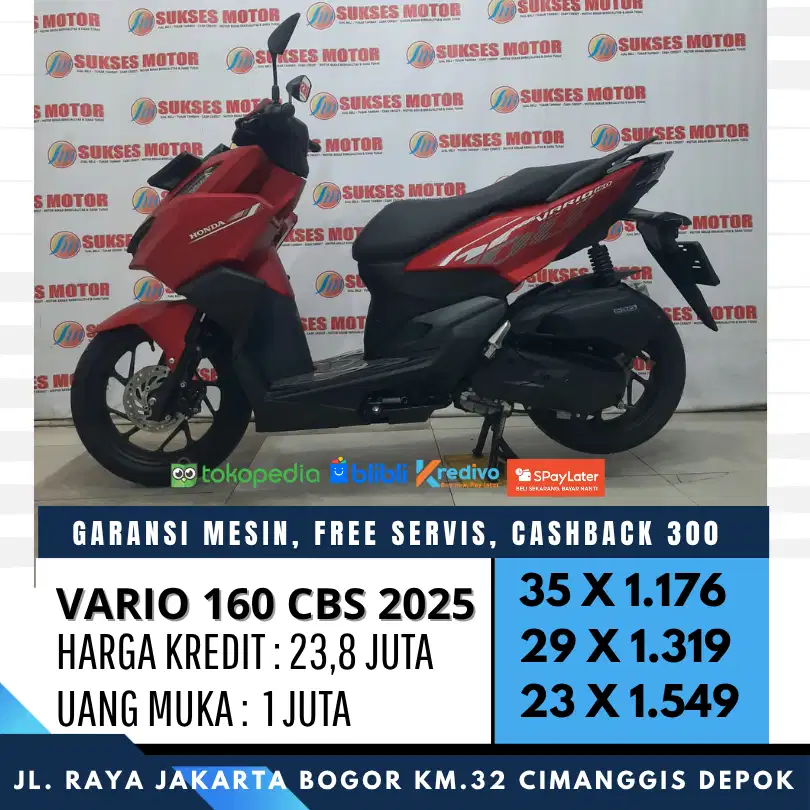 VARIO 160 CBS 2025 CASH KREDIT PROMO CASHBACK 300 UNIT BERGARANSI
