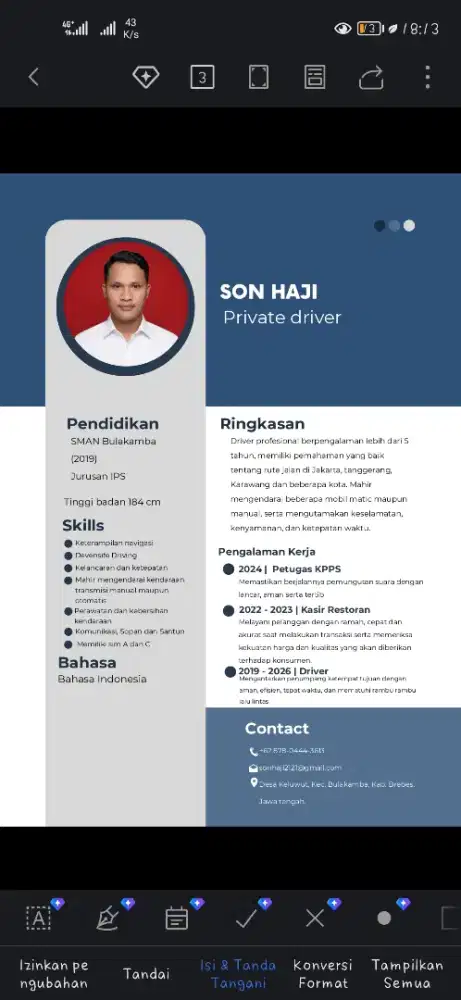 Butuh lowongan kerja driver