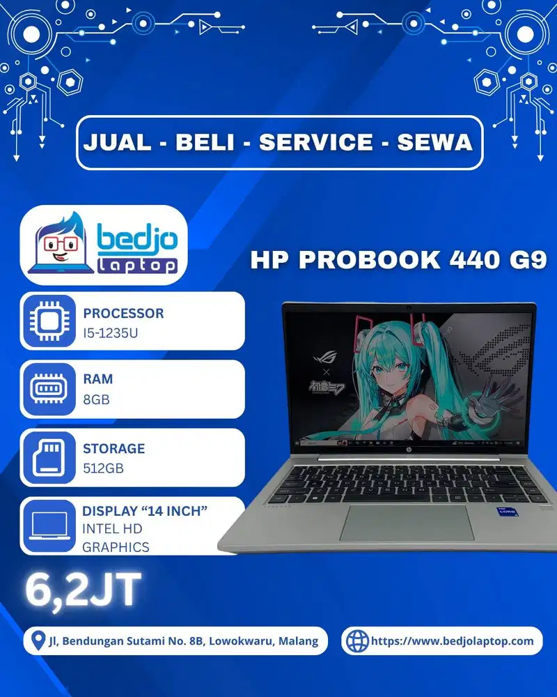 Laptop Ngebut Core i5 Gen 12, HP ProBook 440 G9SIFIKASI:  HP PROBOOK 4