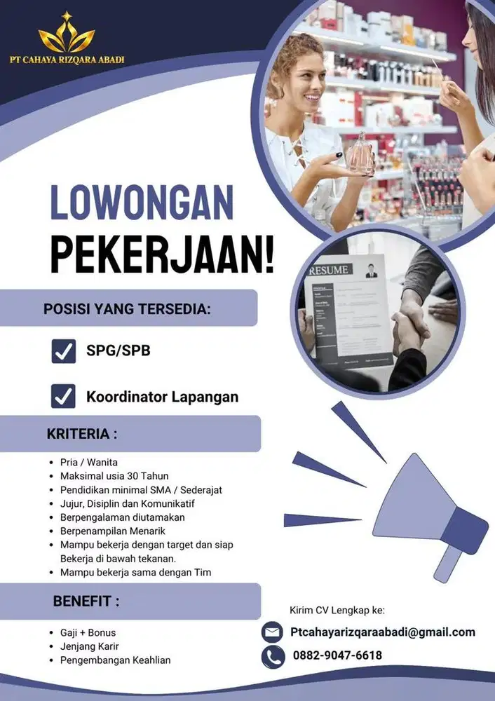 URGENT SPG/SPB/KOORDINASI LAPANGAN