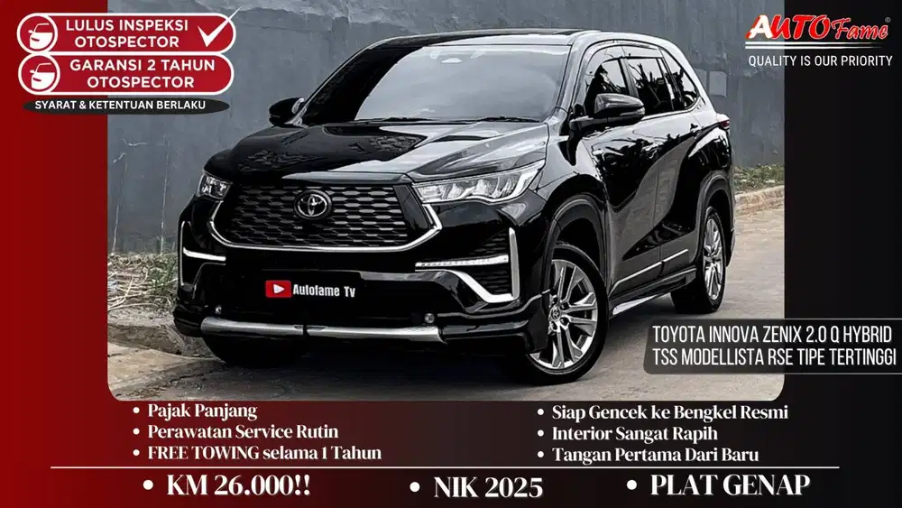 Toyota Innova Zenix 2.0 Q Hybrid TSS Modellista RSE TIPE TERTINGGI Bla