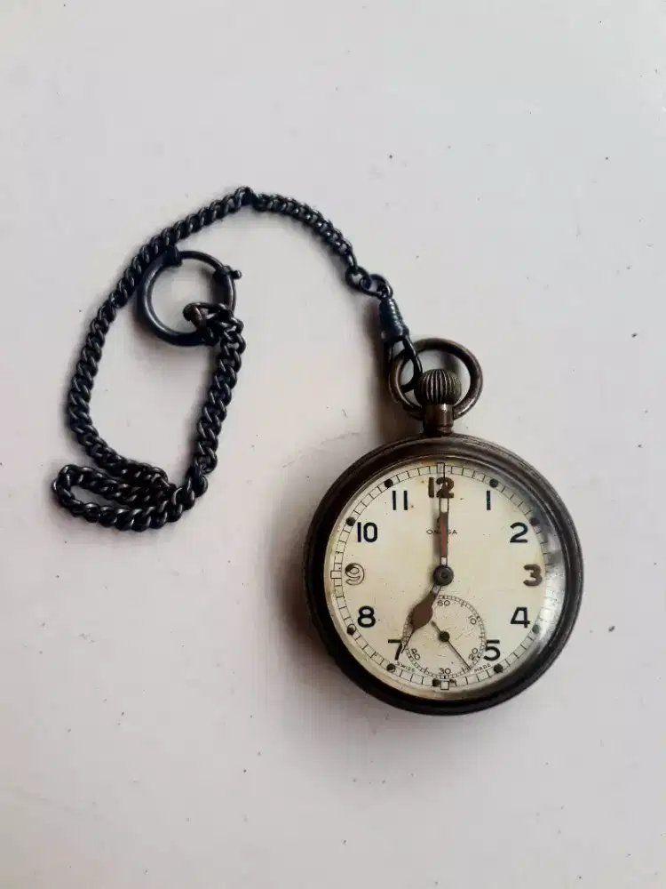 Jam Saku Militer Vintage OMEGA G.S.T.P. WWII Era 1940s Original