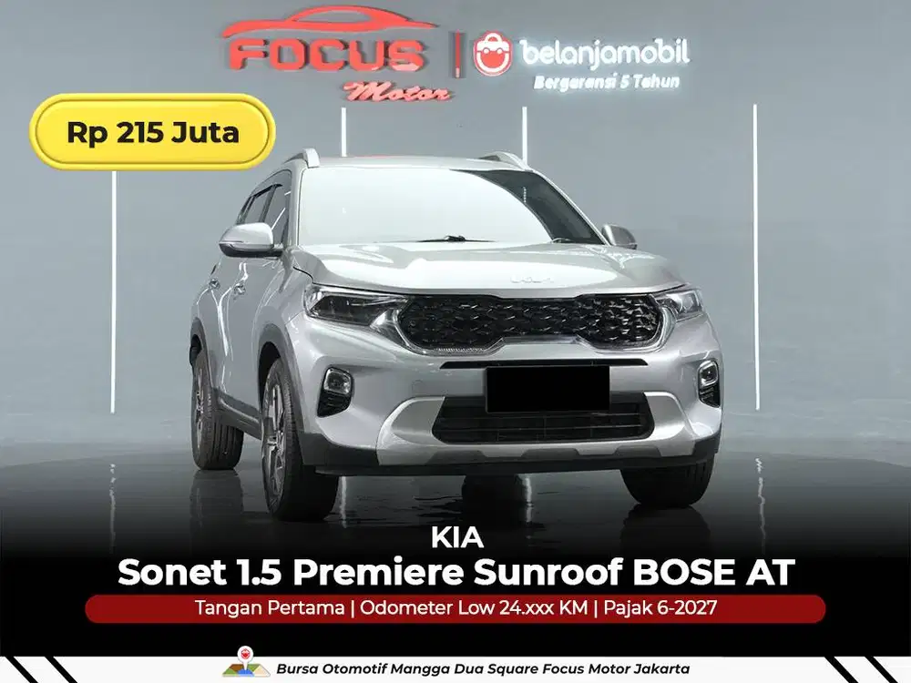 [ GARANSI 5THN LOW KM ] KIA Sonet 1.5 Premiere Sunroof 2022/2023/2024