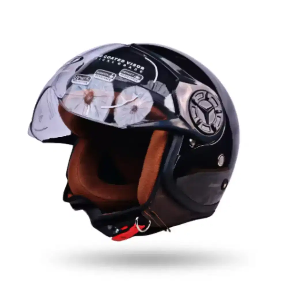 Helm Retro Bogo Pilot Original SNI Hitam Glossy