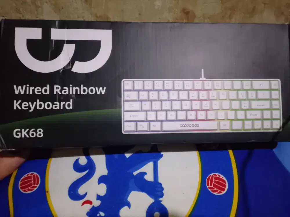 Keyboard Goojodoq Lampu Rainbow Lengkap Dus