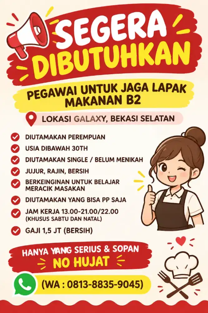 STAFF UNTUK USAHA MAKANAN NON HALAL (B4BI)