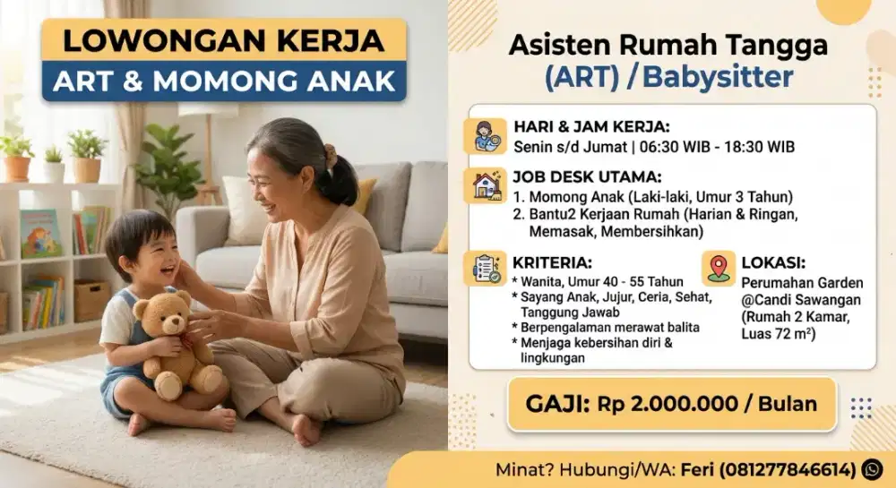 LOKER ART PP SAWANGAN – GAJI 2 JT