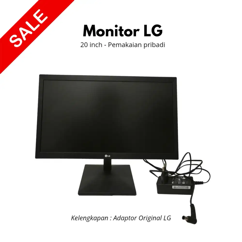 MONITOR LG 20 inch - Unit mulus tidak ada DOT tidak bergaris