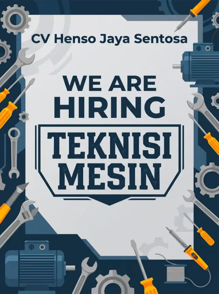 DIVUTUHKAN SEGERA. Teknisi mesin penumatic,winding mesin, dip solder.