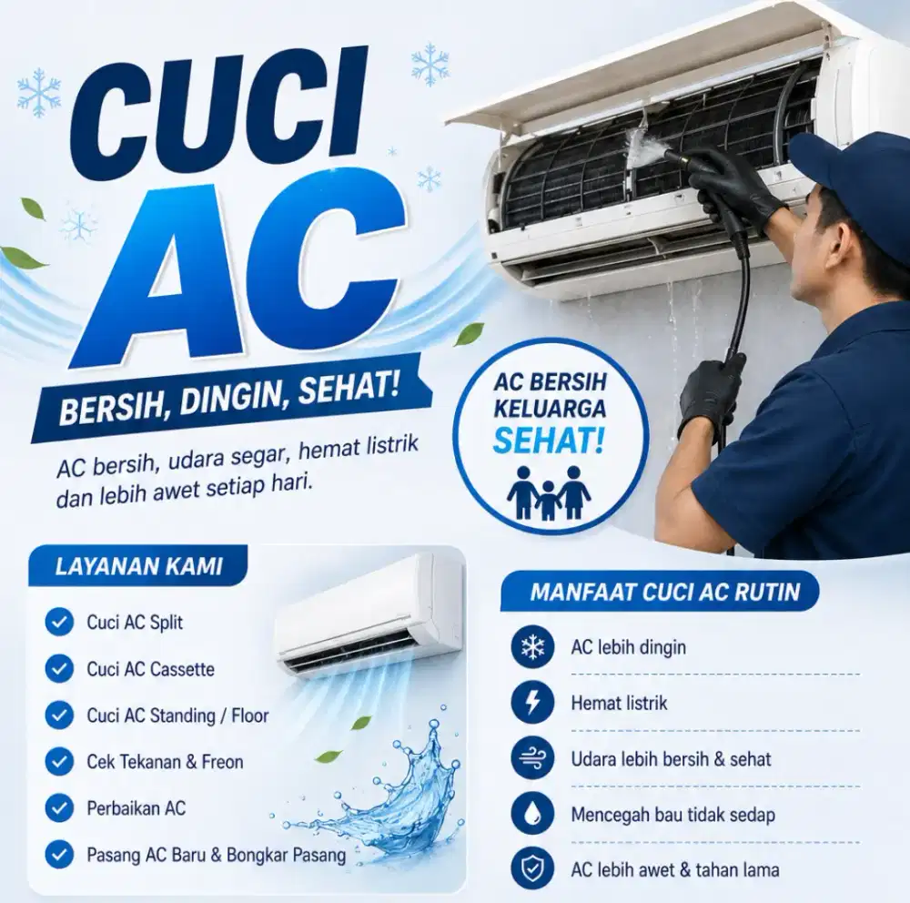 Cuci AC service AC kulkas mesin cuci pompa air