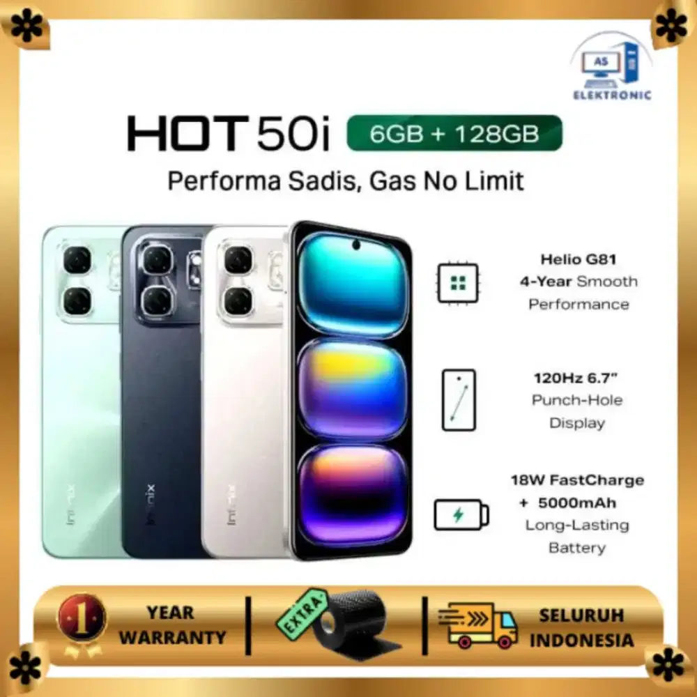 Infinix Hot 50i MediaTek Helio G81 - 6.7 120Hz Punch-Hole - 6+6Gb