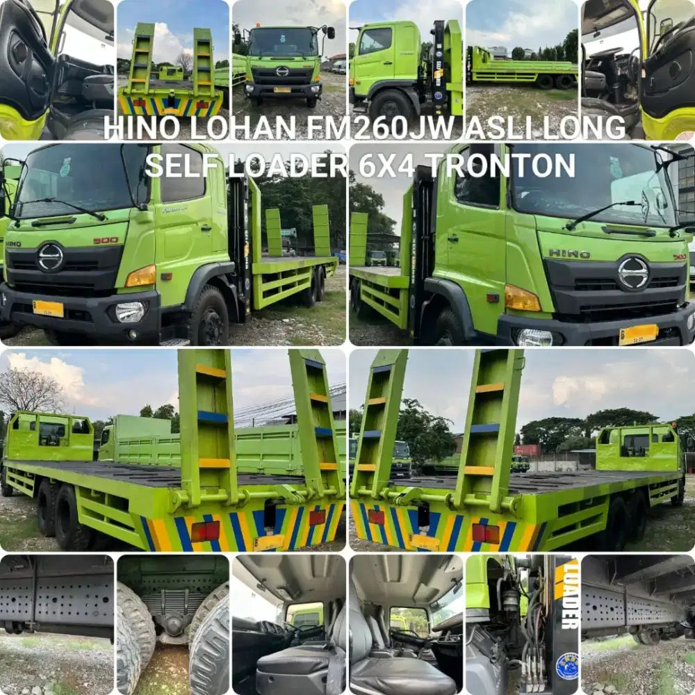 HINO LOHAN FM260JW ASLI LONG 6X4 SELFLOADER BARU TRONTON SIAP JALAN