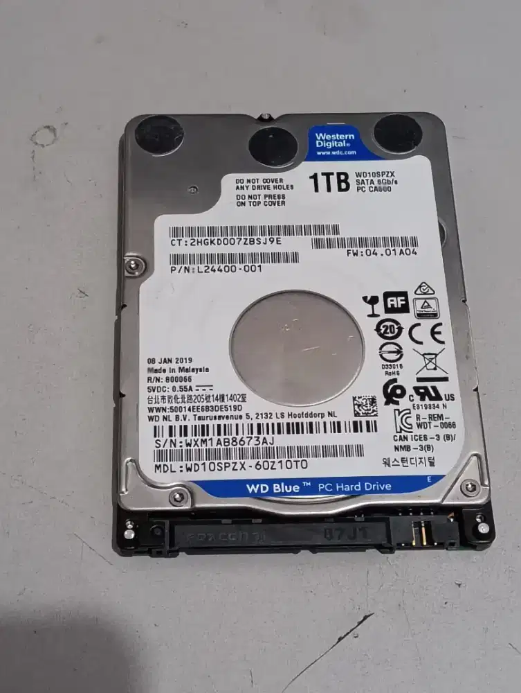 Harddisk HDD laptop 1tb slim sentinel 100/100 sehat siap pakai