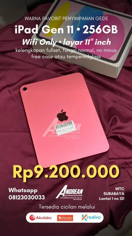 Second Ipad Gen 11 wifi 256gb Pink