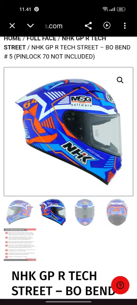 Helm NHK gp r tech street Bend Snyder EDITION BO#5