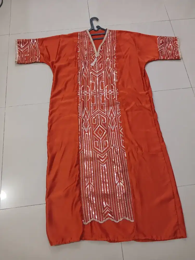 Gamis Kaftan warna Terakota
