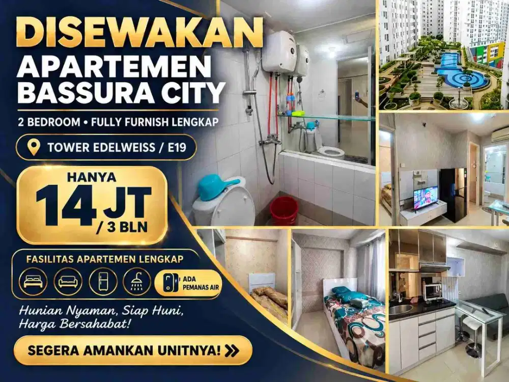 Disewakan Apartemen 2 KT Furnish Tower E Bassura City Free IPL