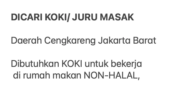 Koki/ Tukang Masak