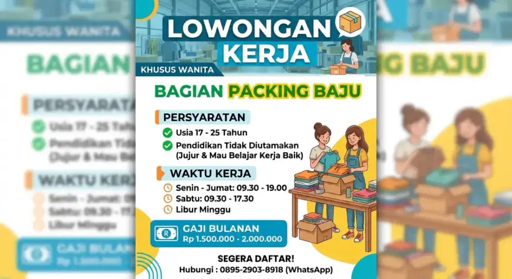Dibutuhkan Packing Baju Toko Online