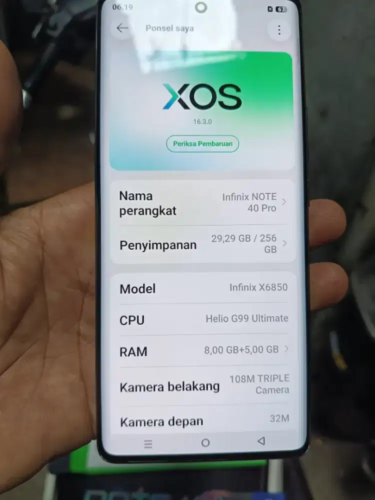 Jual hp infinix not 40 pro layar lengkung mulus like new pulset