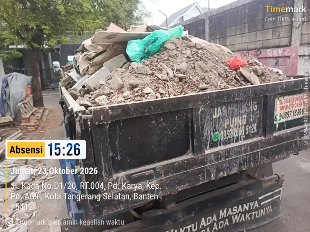 Jasa buang puing dan angkutan sampah